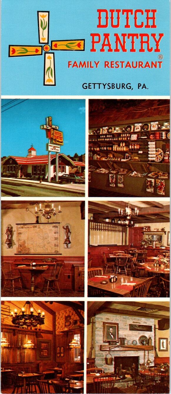 1970s Dutch Pantry Family Restaurant Gettysburg PA Large Postcard H5-4